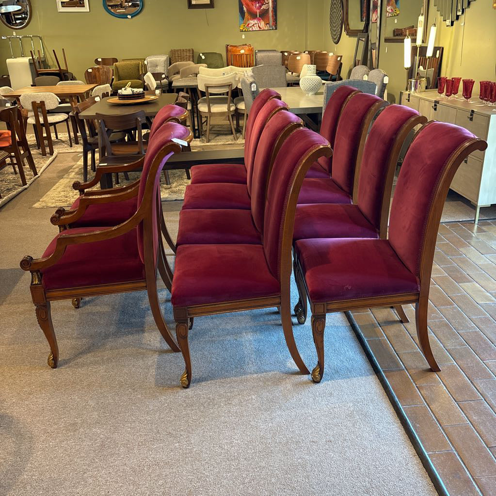 (SET OF 10) Red Velvet Dining Chair C DINING CHAIRS