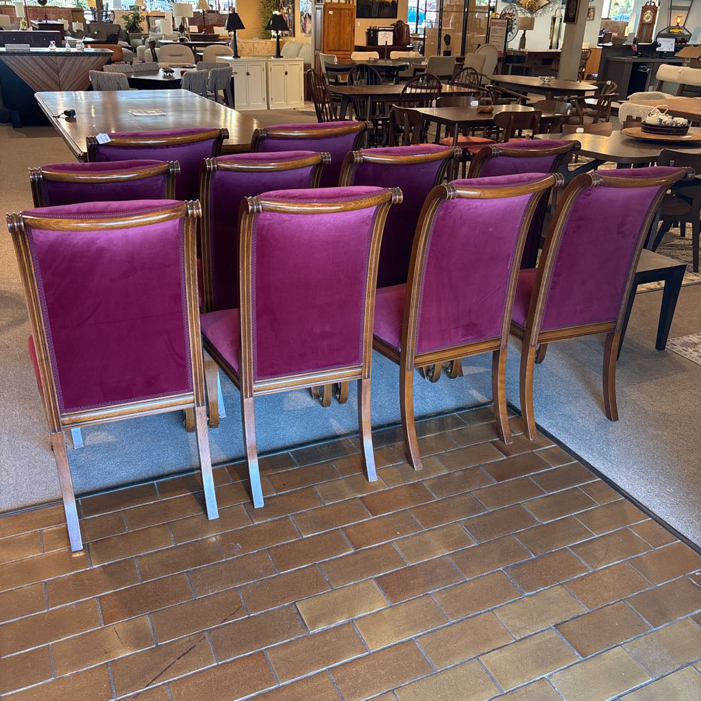 (SET OF 10) Red Velvet Dining Chair C DINING CHAIRS