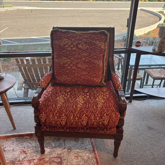 Floral Pattern Vintage Style Wood Armchair U ACCENT CHAIRS