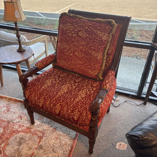 Floral Pattern Vintage Style Wood Armchair U ACCENT CHAIRS