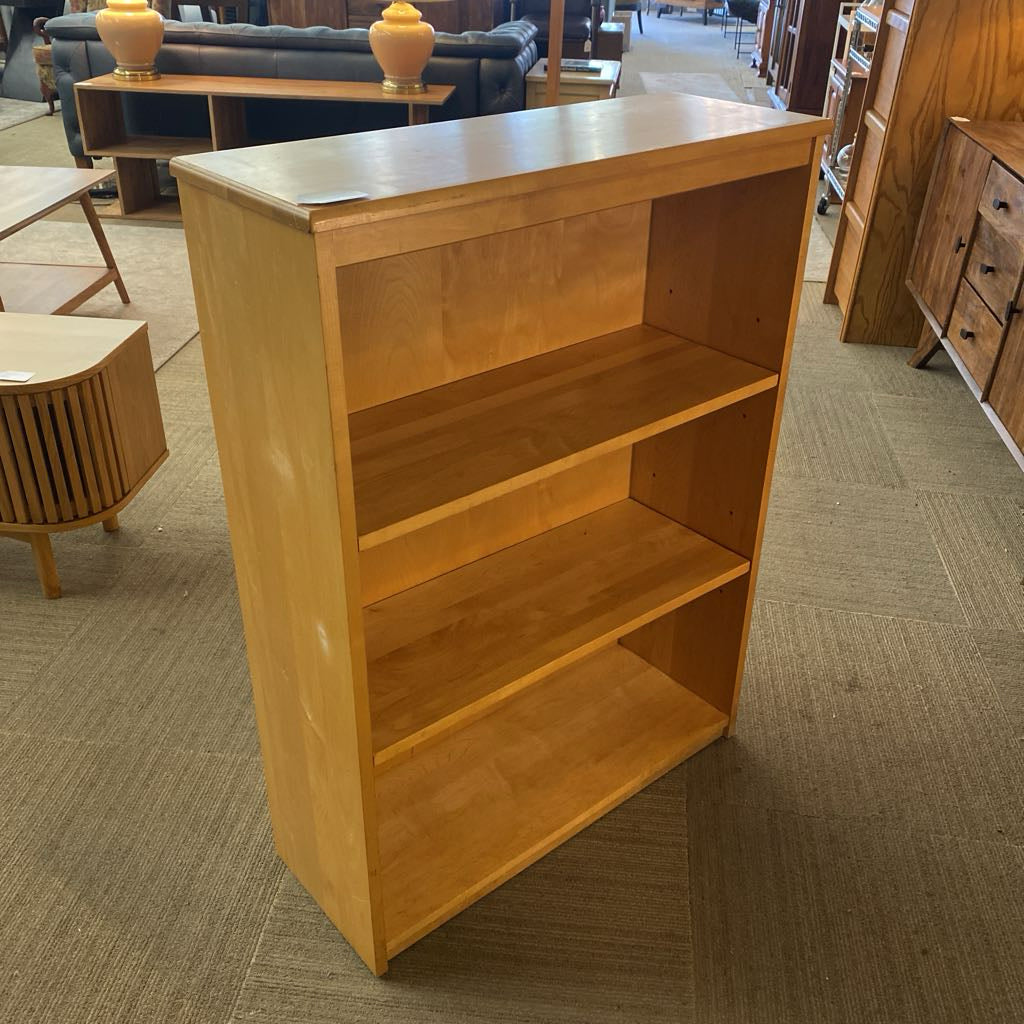 Blond Wood 3 Tier Mid Height Bookcase C BOOKSHELVES