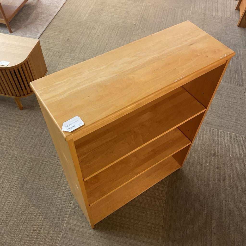 Blond Wood 3 Tier Mid Height Bookcase C BOOKSHELVES
