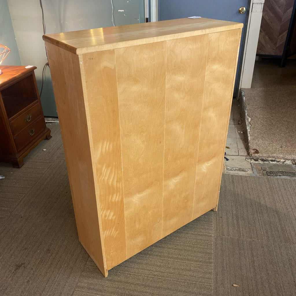 Blond Wood 3 Tier Mid Height Bookcase C BOOKSHELVES