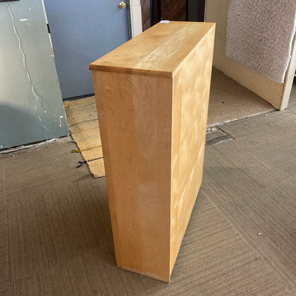 Blond Wood 3 Tier Mid Height Bookcase C BOOKSHELVES