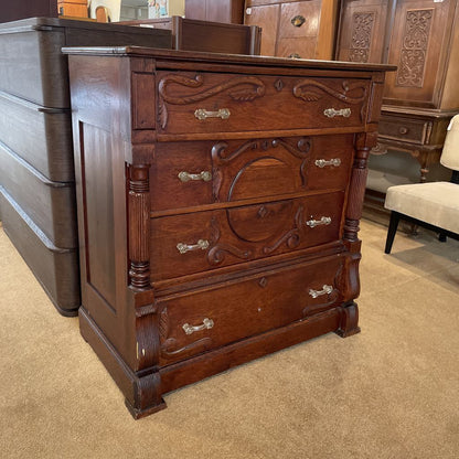 Antique Carved Oak Chest of Drawers