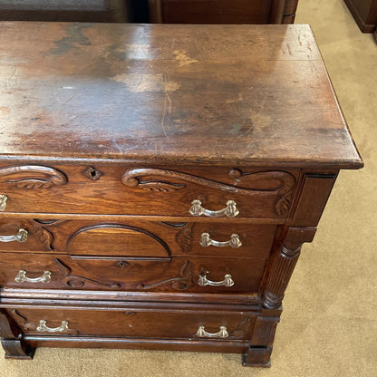 Antique Carved Oak Chest of Drawers