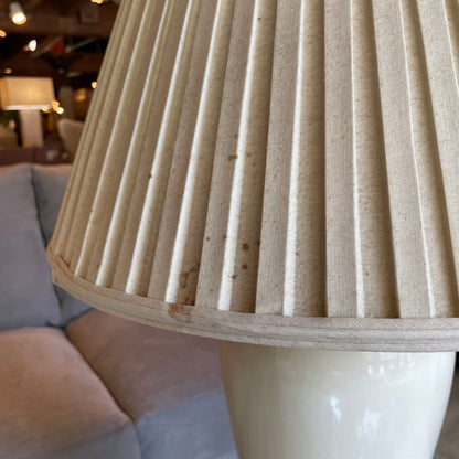 Cream Colored Base w/ Pleated Shade Table Lamp