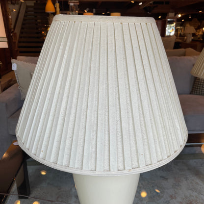 Cream Colored Base w/ Pleated Shade Table Lamp