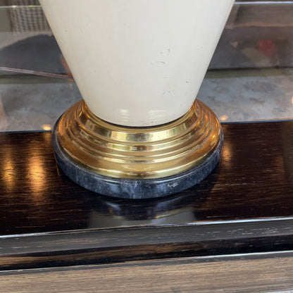 Cream Colored Base w/ Pleated Shade Table Lamp