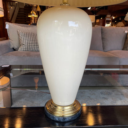 Cream Colored Base w/ Pleated Shade Table Lamp