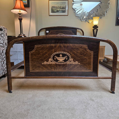Metal w/ Faux Wood Print Orante Full Bed Frame