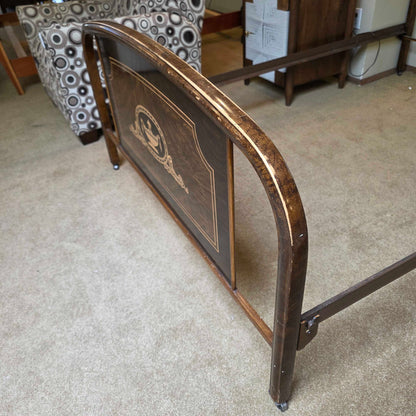 Metal w/ Faux Wood Print Orante Full Bed Frame