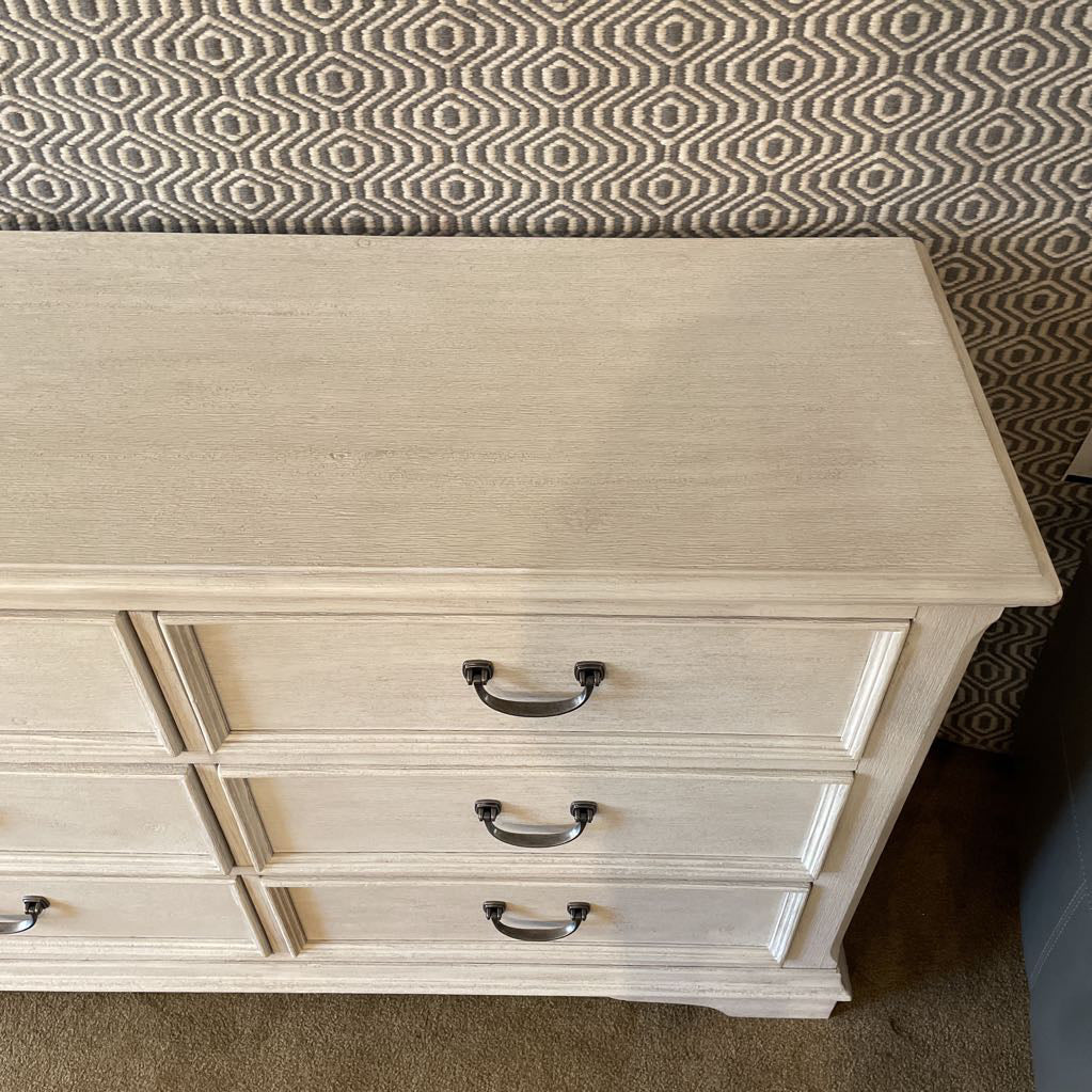 Liberty Furniture 6 Drawer White Textured Lowboy Dresser
