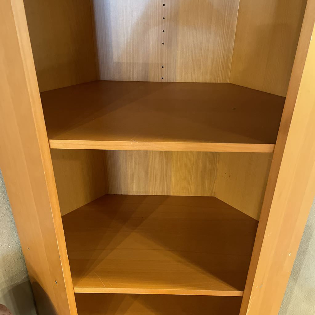 Wood Hexagon Corner Bookshelf