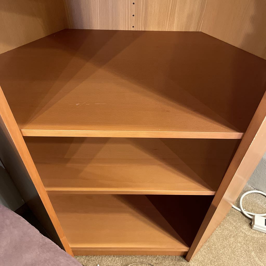 Wood Hexagon Corner Bookshelf