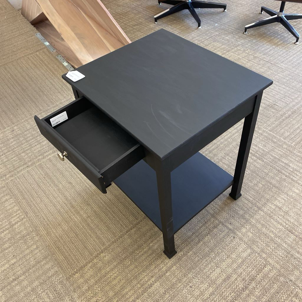 Paint It Black Silver Knob Side Table