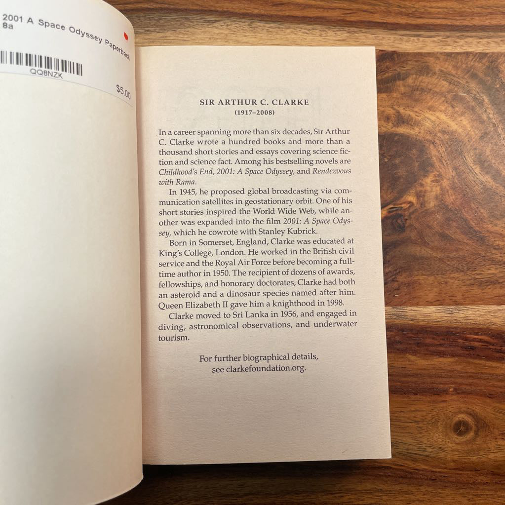 2001 A Space Odyssey Paperback