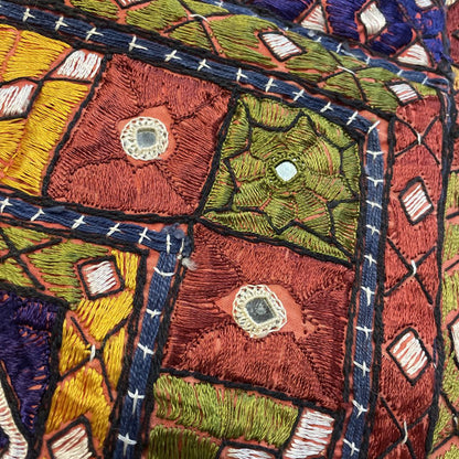 Pakistani Colorful Embroidered Panel w/ Mirrors