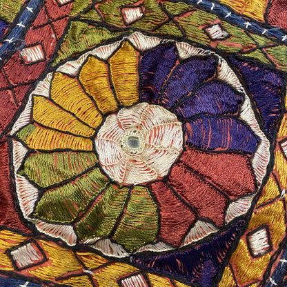 Pakistani Colorful Embroidered Panel w/ Mirrors