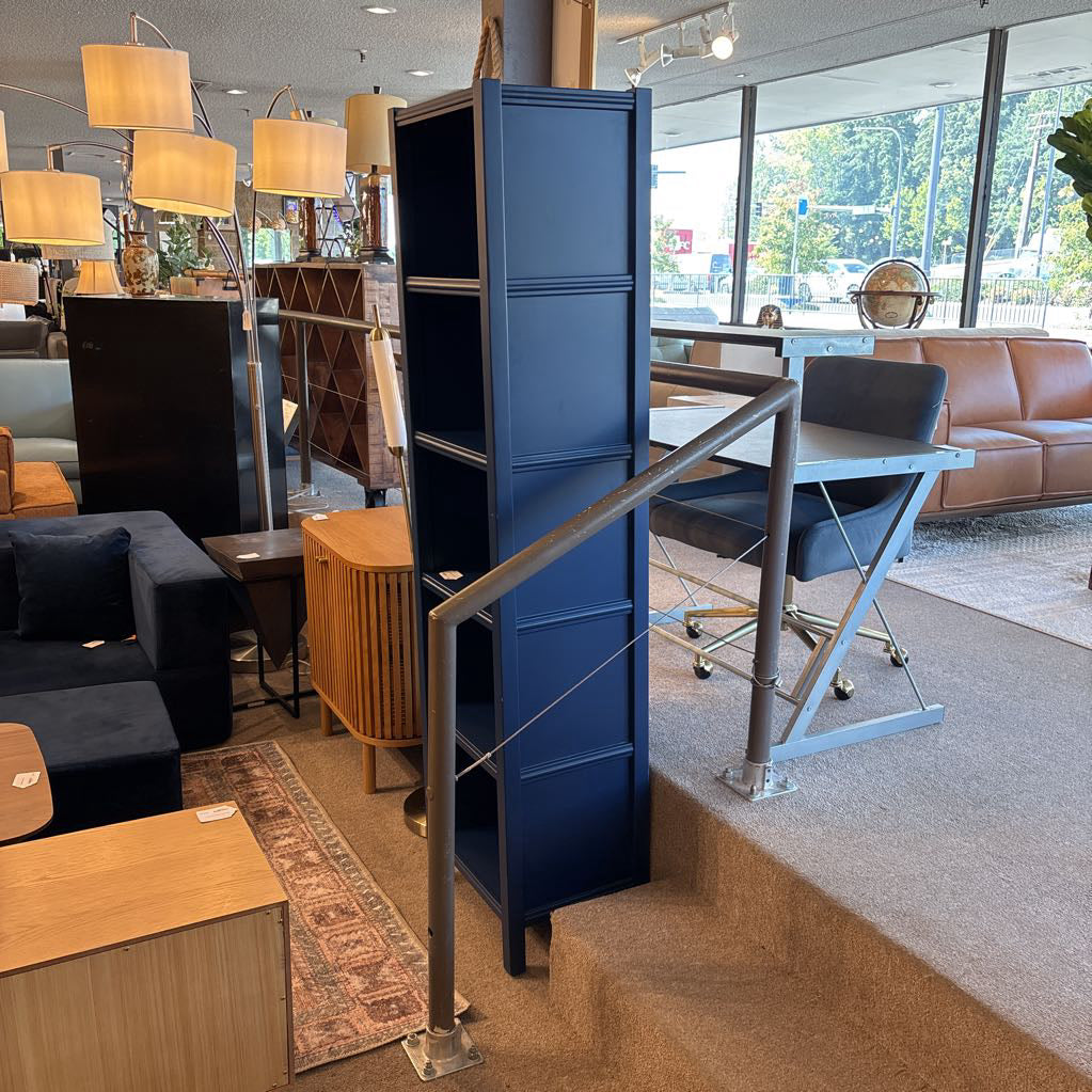 Crate & Barrel Blue Bookcase