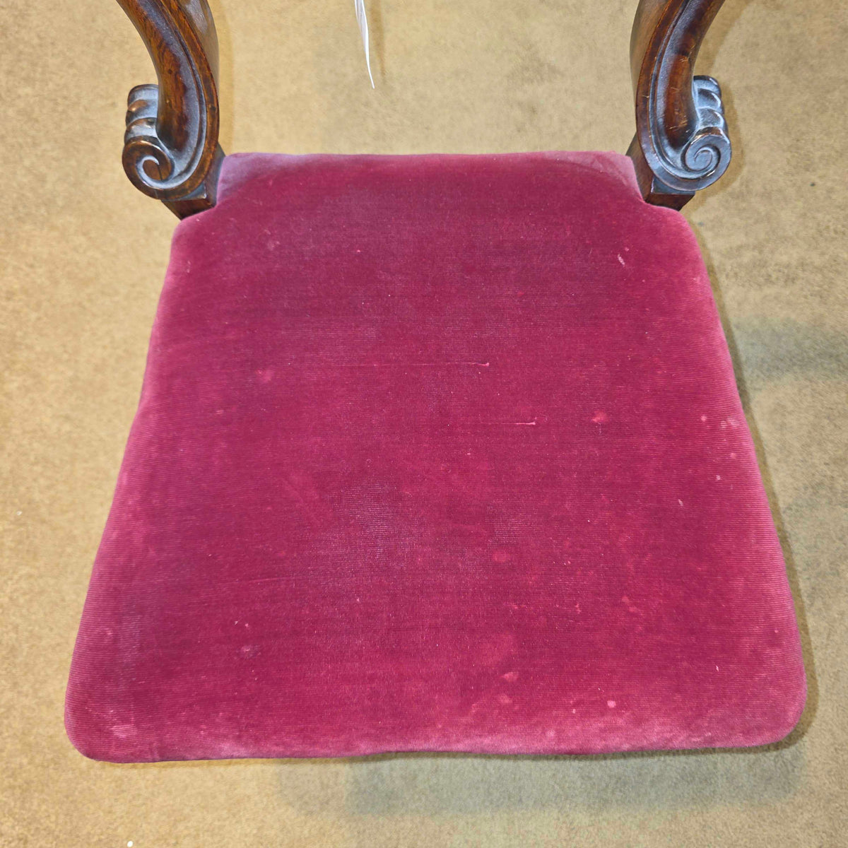 Maroon Velvet Victorian Baloon Back Dining Chairs set of 6 C DINING CHAIRS