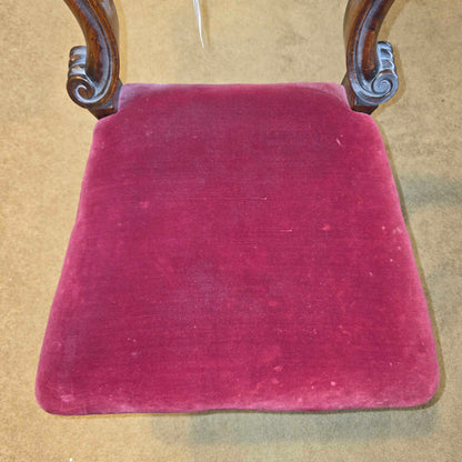 Maroon Velvet Victorian Baloon Back Dining Chairs set of 6 C DINING CHAIRS