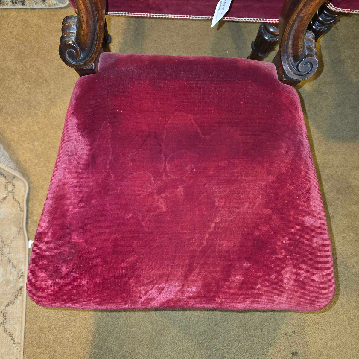 Maroon Velvet Victorian Baloon Back Dining Chairs set of 6 C DINING CHAIRS