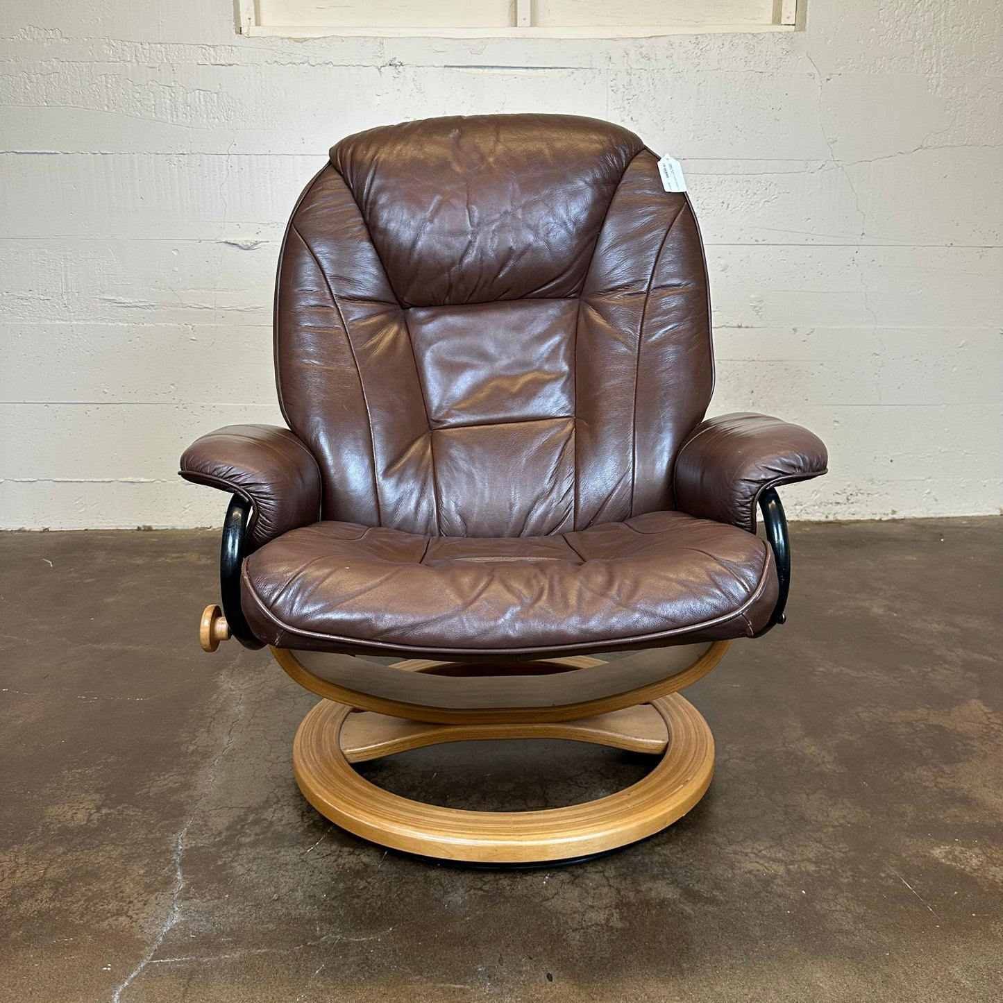Palliser Brown Leather Recliner W/ Ottoman
