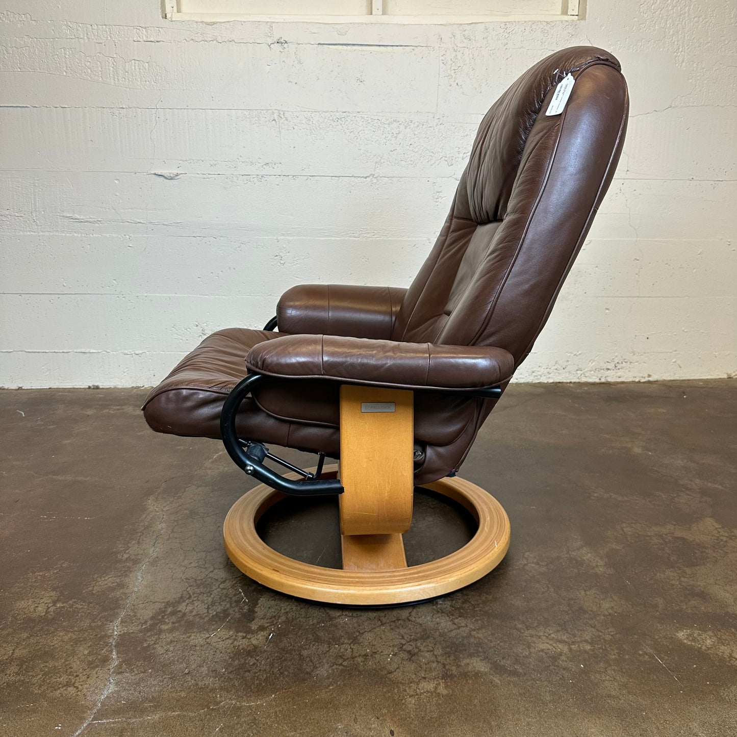 Palliser Brown Leather Recliner W/ Ottoman