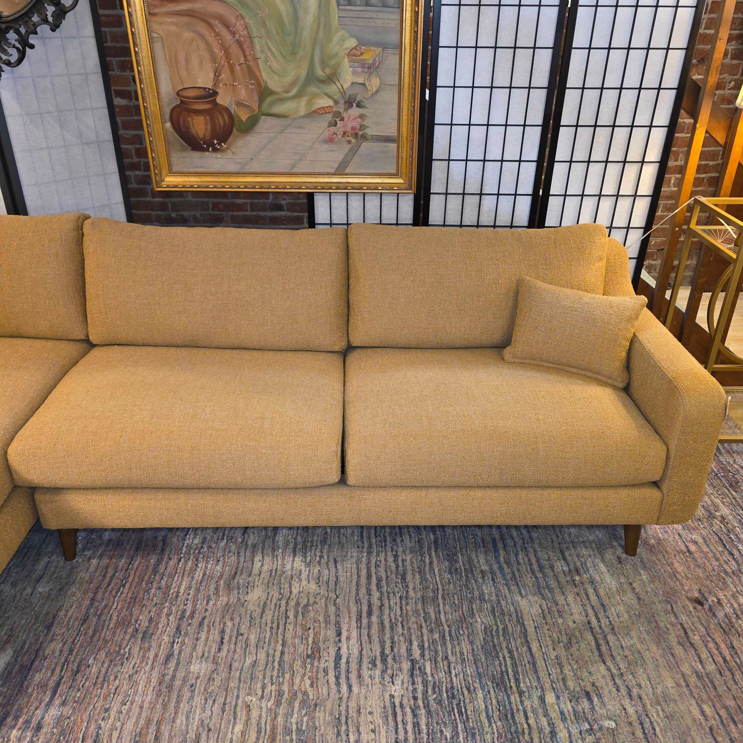 Donna Ochre LAF Chaise Sectional