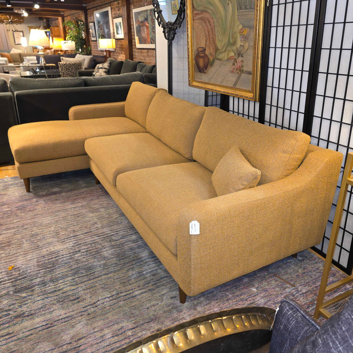 Donna Ochre LAF Chaise Sectional