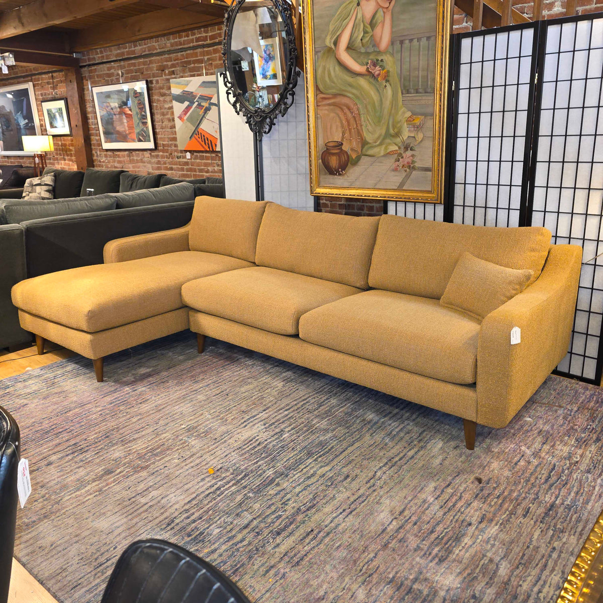 Donna Ochre LAF Chaise Sectional