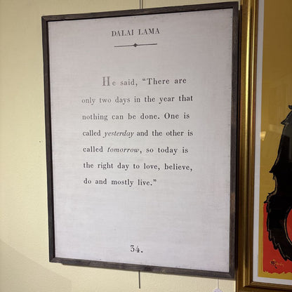 Dalai Lama Quote on Wood