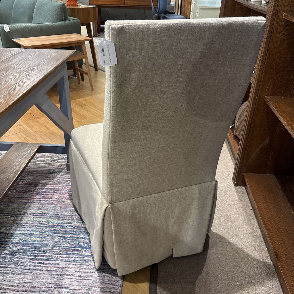 Beige Chair w/Skirt (AS IS) U ACCENT CHAIRS