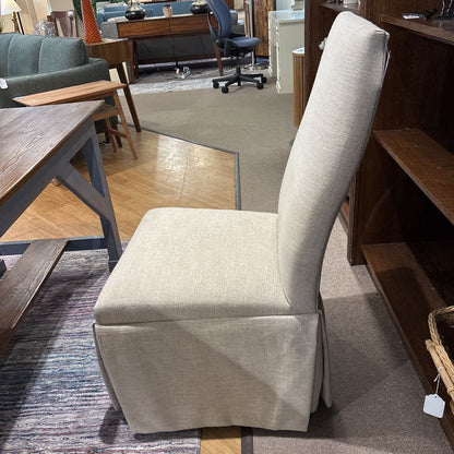 Beige Chair w/Skirt (AS IS) U ACCENT CHAIRS