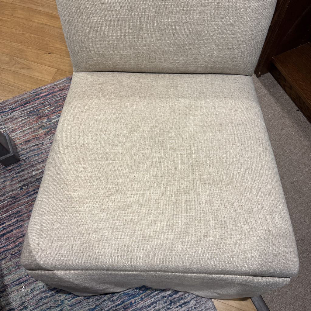 Beige Chair w/Skirt (AS IS) U ACCENT CHAIRS