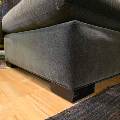 AS IS Crate & Barrel Grey Velvet Mega Double Chaise Corner Sectional