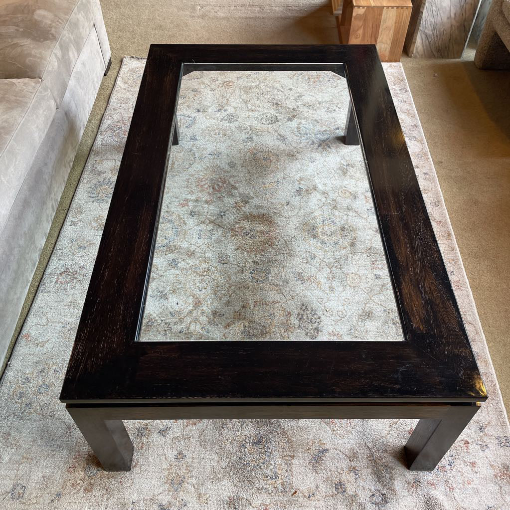 Custom High Gloss Parson Glass Top Coffee Table C COFFEE TABLES
