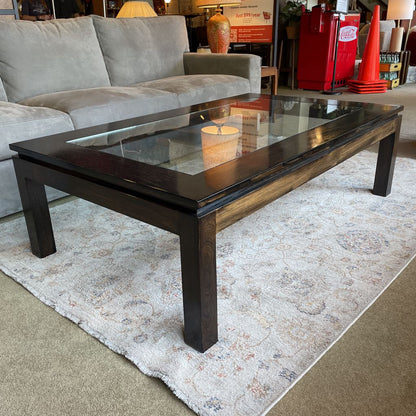 Custom High Gloss Parson Glass Top Coffee Table C COFFEE TABLES