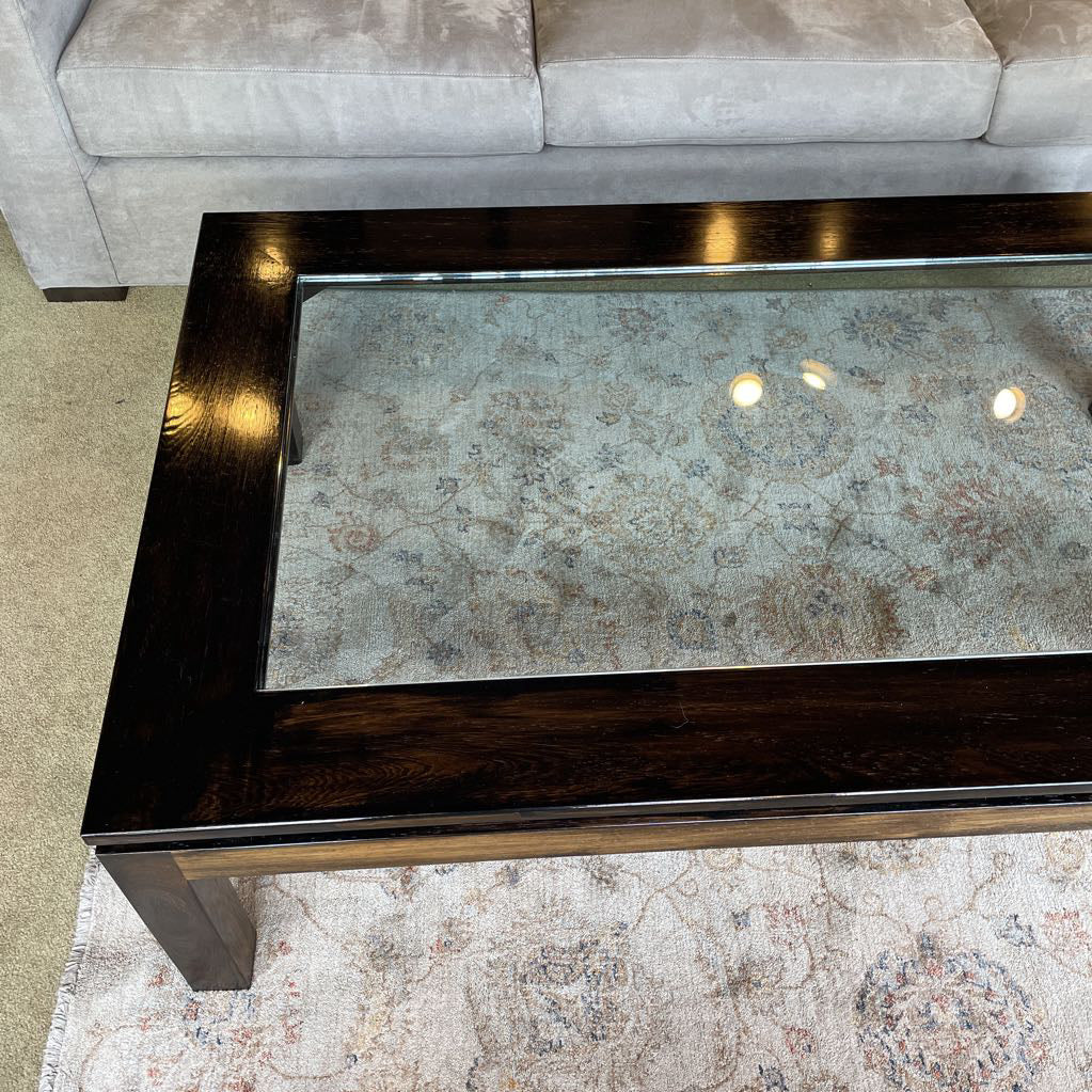 Custom High Gloss Parson Glass Top Coffee Table C COFFEE TABLES