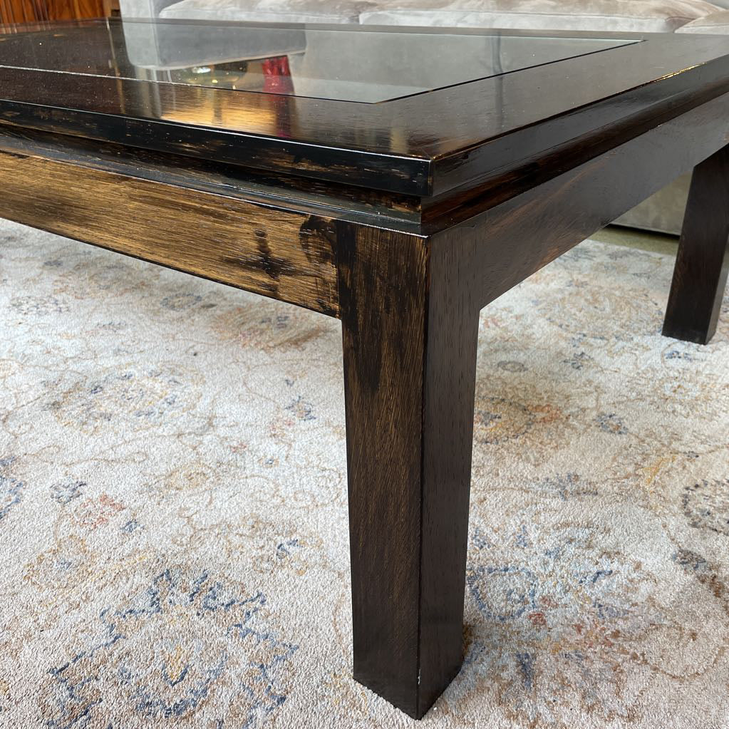 Custom High Gloss Parson Glass Top Coffee Table C COFFEE TABLES