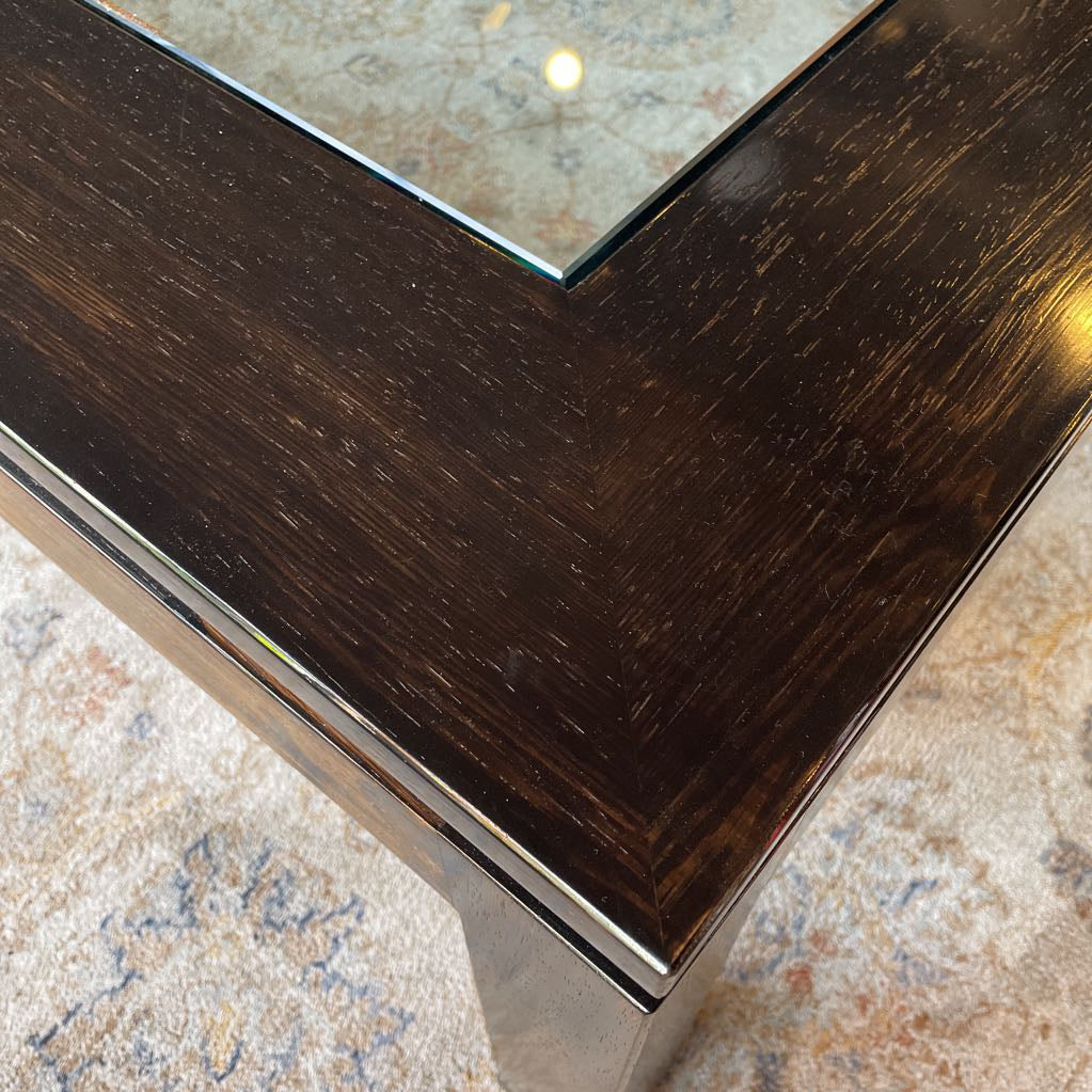 Custom High Gloss Parson Glass Top Coffee Table C COFFEE TABLES