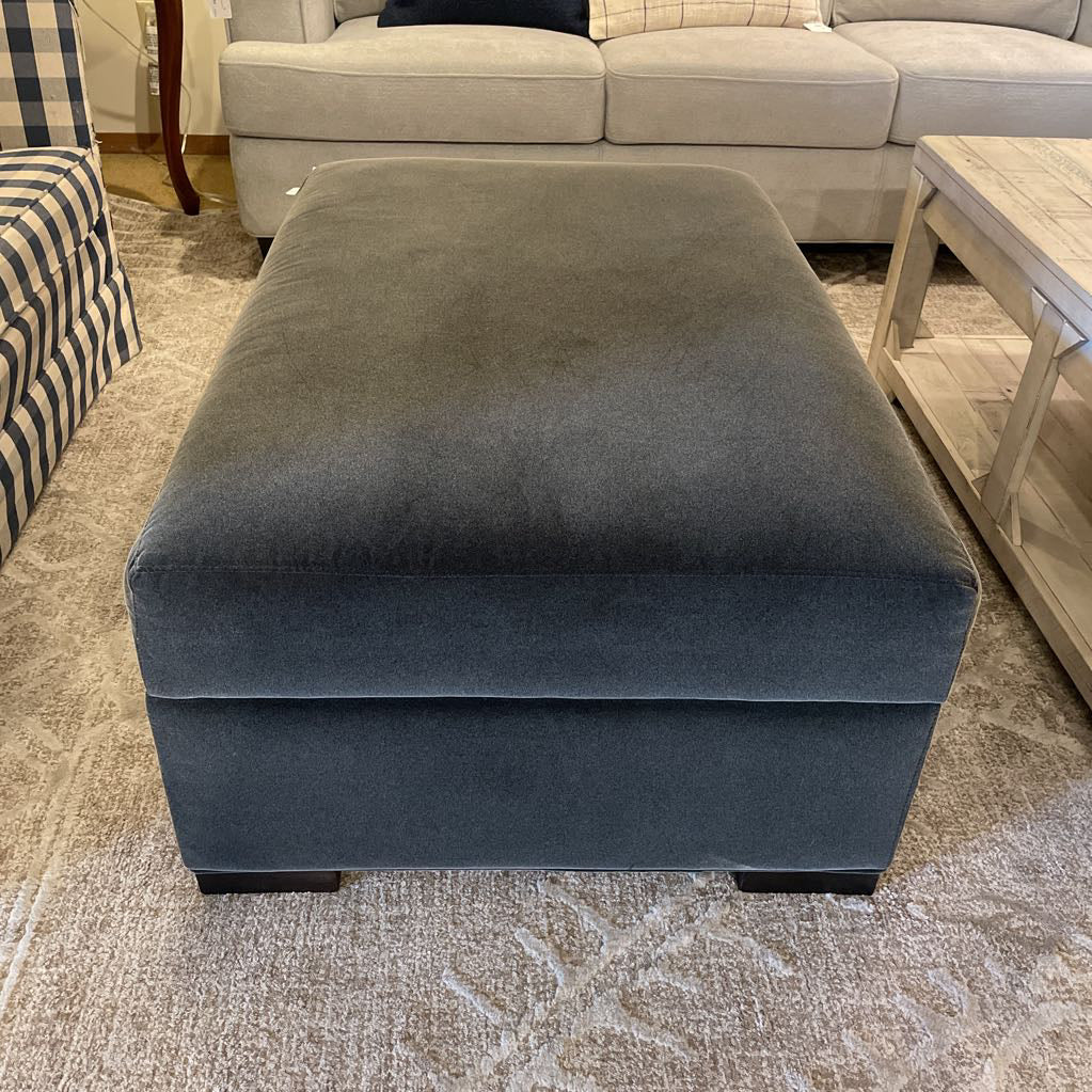 AS IS Crate & Barrel Grey Velvet Lift Top Ottoman U OTTOMANS