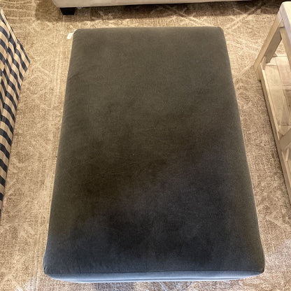 AS IS Crate & Barrel Grey Velvet Lift Top Ottoman U OTTOMANS