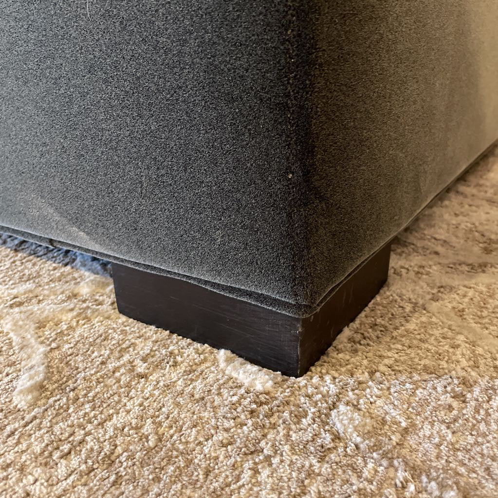 AS IS Crate & Barrel Grey Velvet Lift Top Ottoman U OTTOMANS