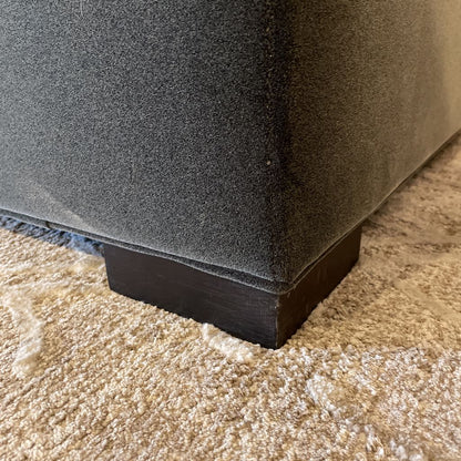 AS IS Crate & Barrel Grey Velvet Lift Top Ottoman U OTTOMANS
