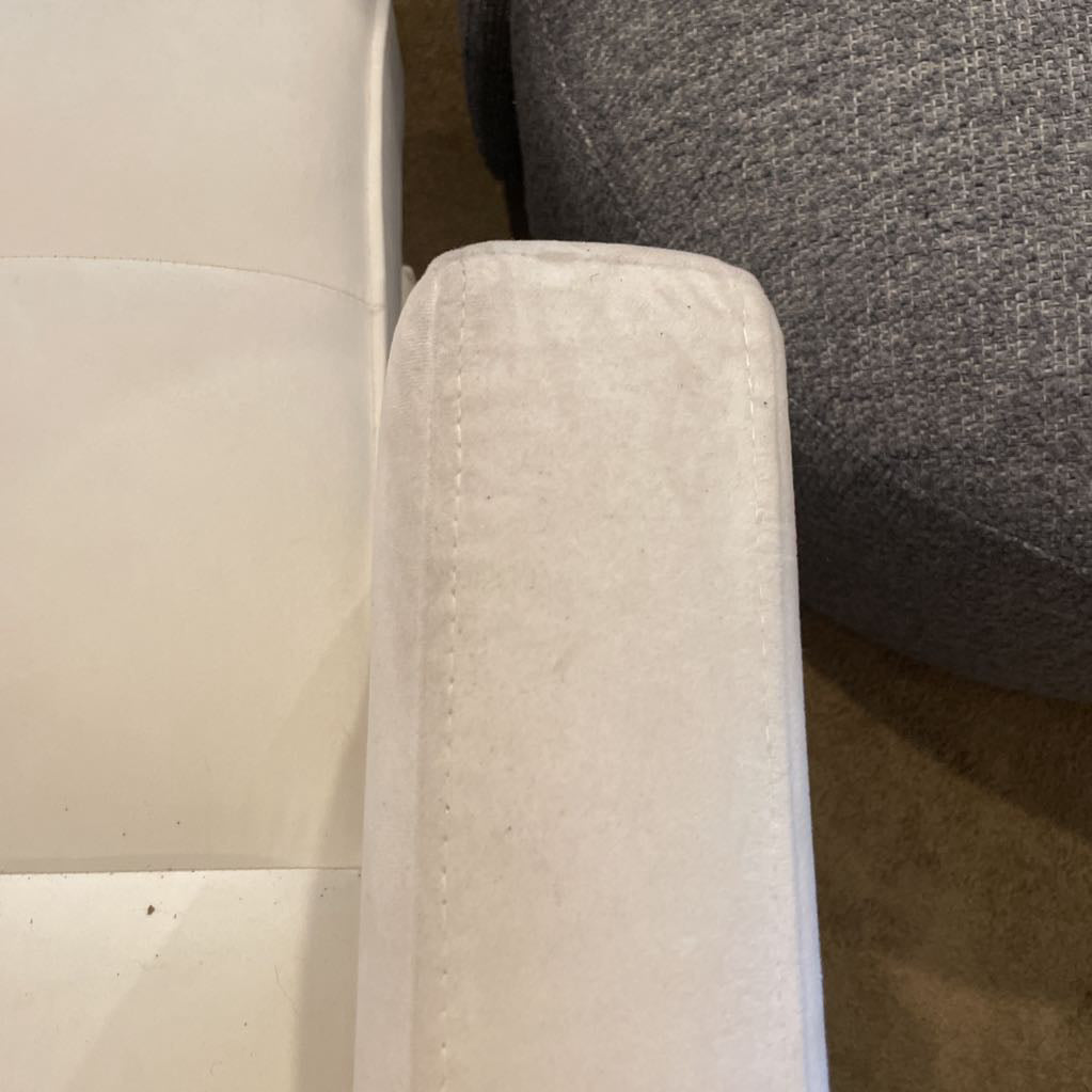 White Velvet Click-Clack Sleeper Sofa AS IS U SLEEPERS