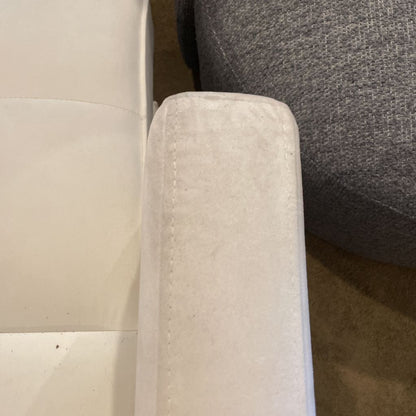 White Velvet Click-Clack Sleeper Sofa AS IS U SLEEPERS