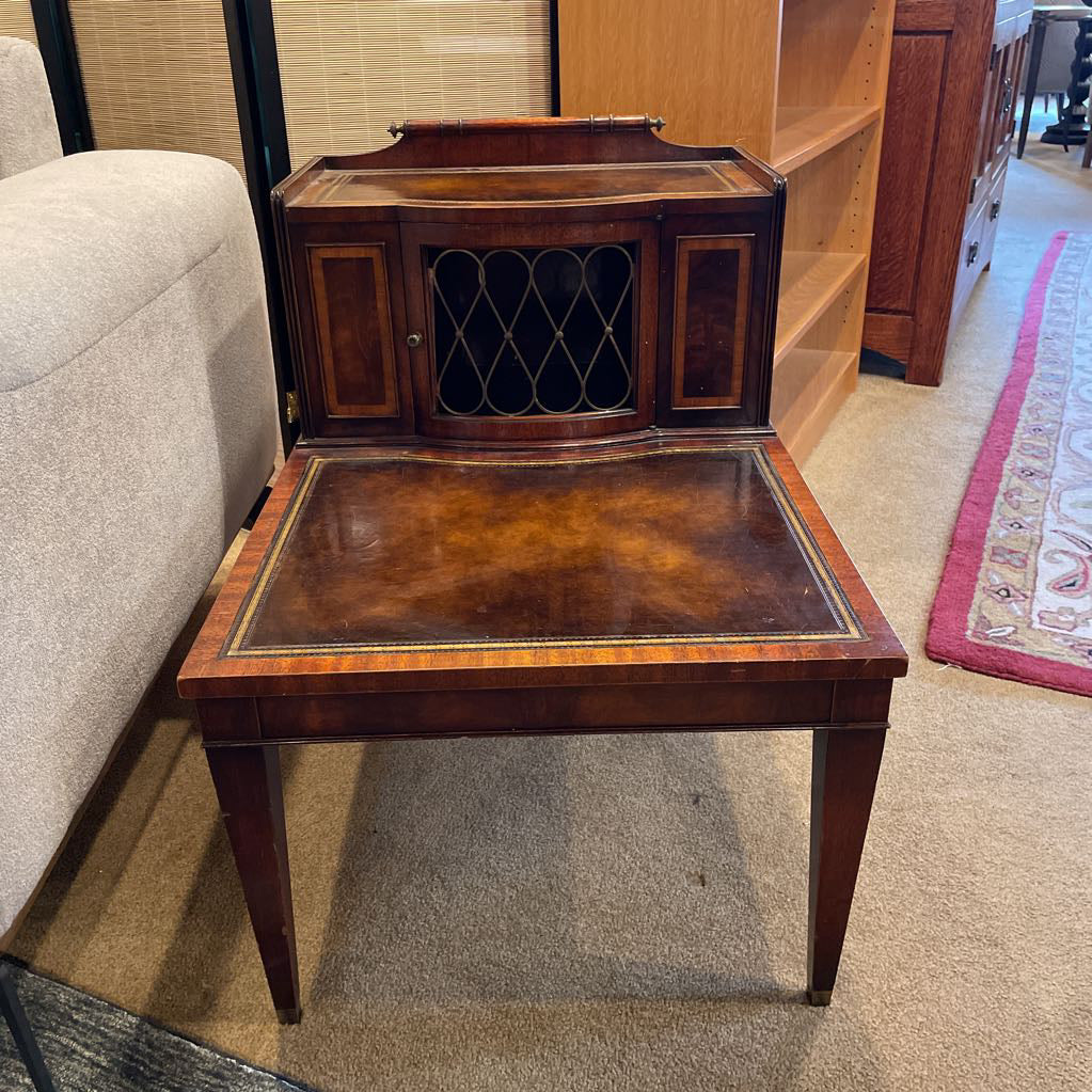 Vintage Leather Inset Cool Wire Door Side Table C SIDE TABLES