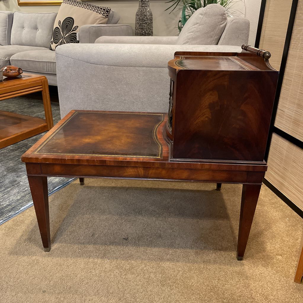 Vintage Leather Inset Cool Wire Door Side Table C SIDE TABLES